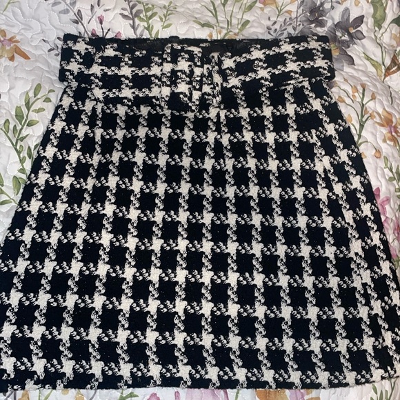 ZARA houndstooth belted skirt - Picture 1 of 5